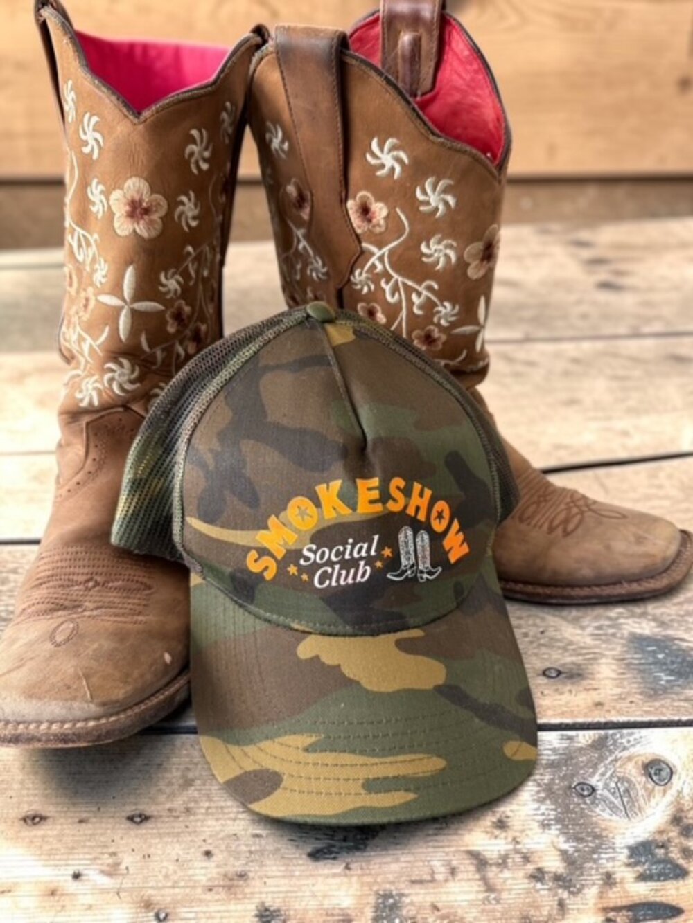 OTTO Smokeshow Social Club Camo Trucker Hat Snapback